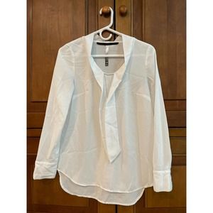 Womens Kensie Blouse White Size XS Dress Shirt Business Pullover Long Sleeve